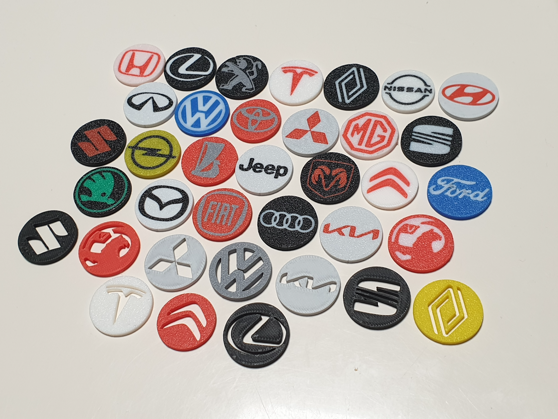 Cart tokken collection car logos multicolor