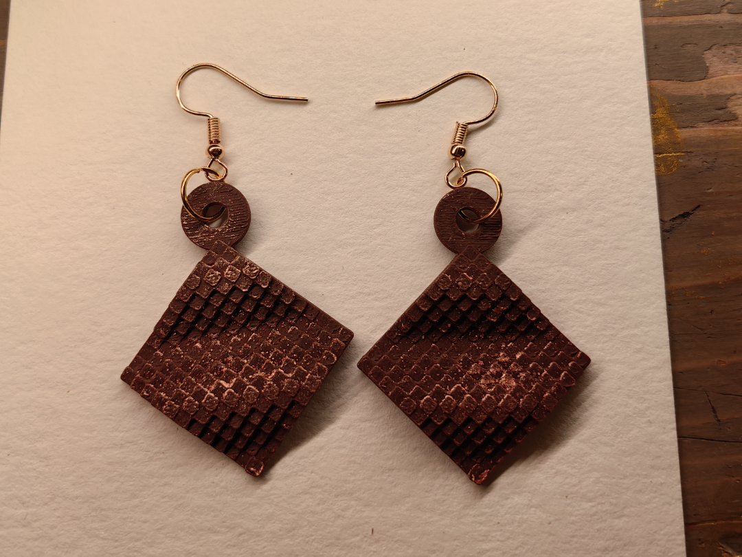 Earrings - Checkerboard Sine Wave