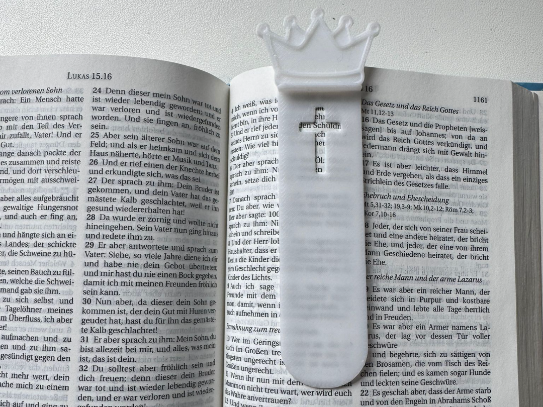 Krone Kreuz Lesezeichen / Bibel-Lesezeichen