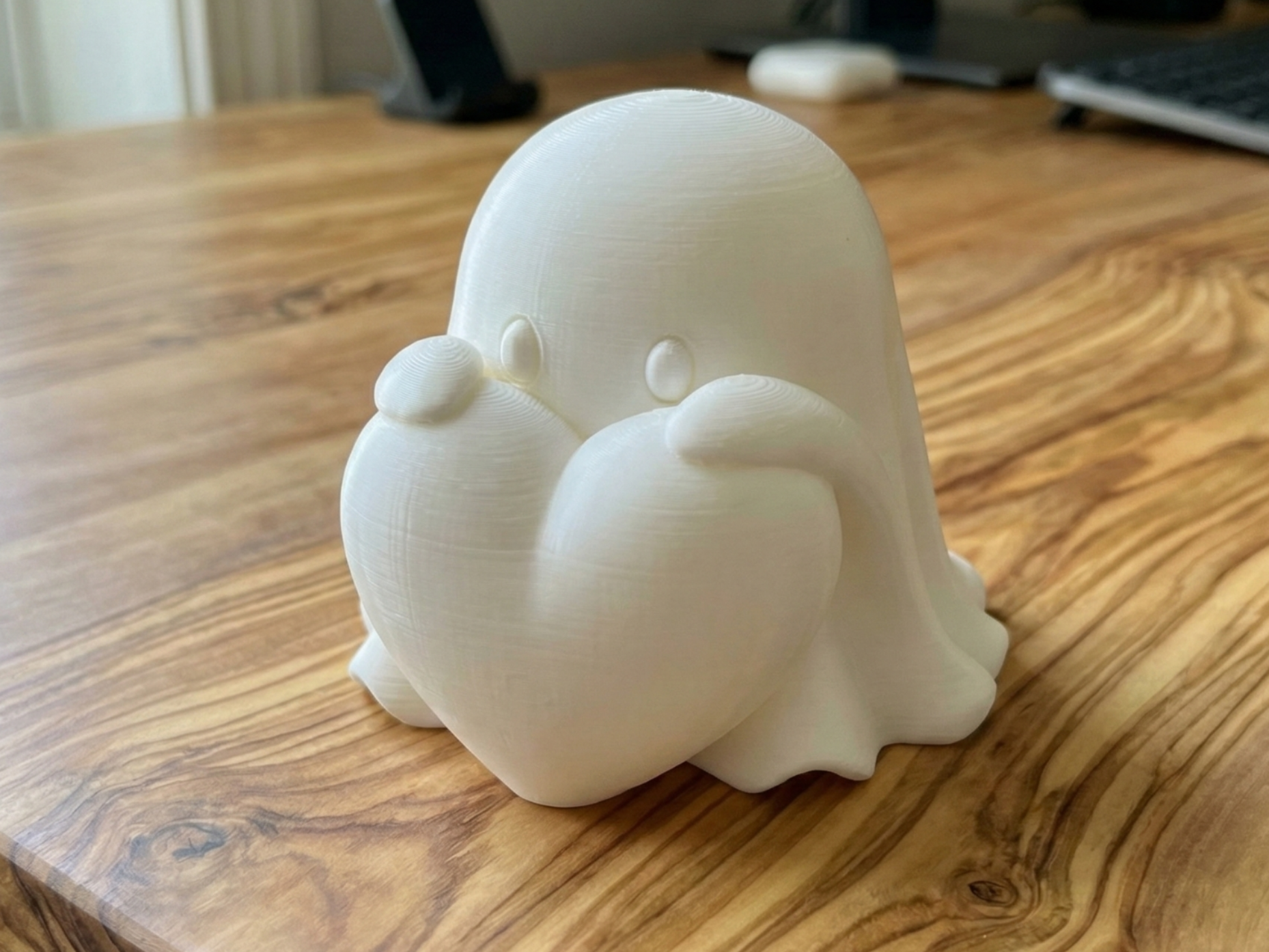 Adorable Heart-Hugging Ghost