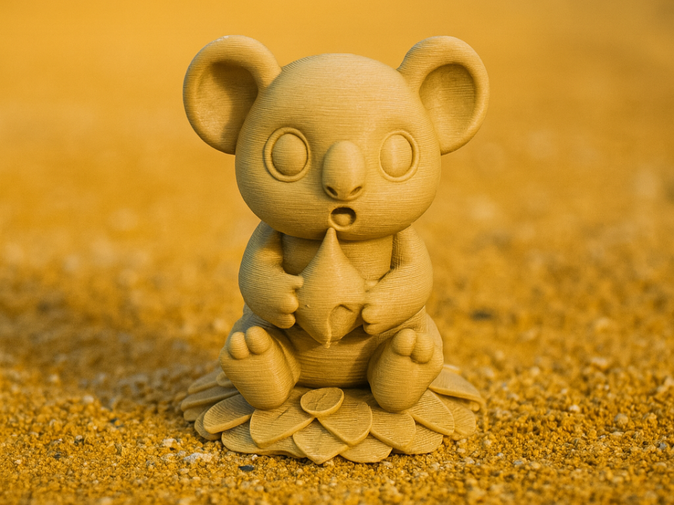 Meditativer Koala auf Lotusblatt