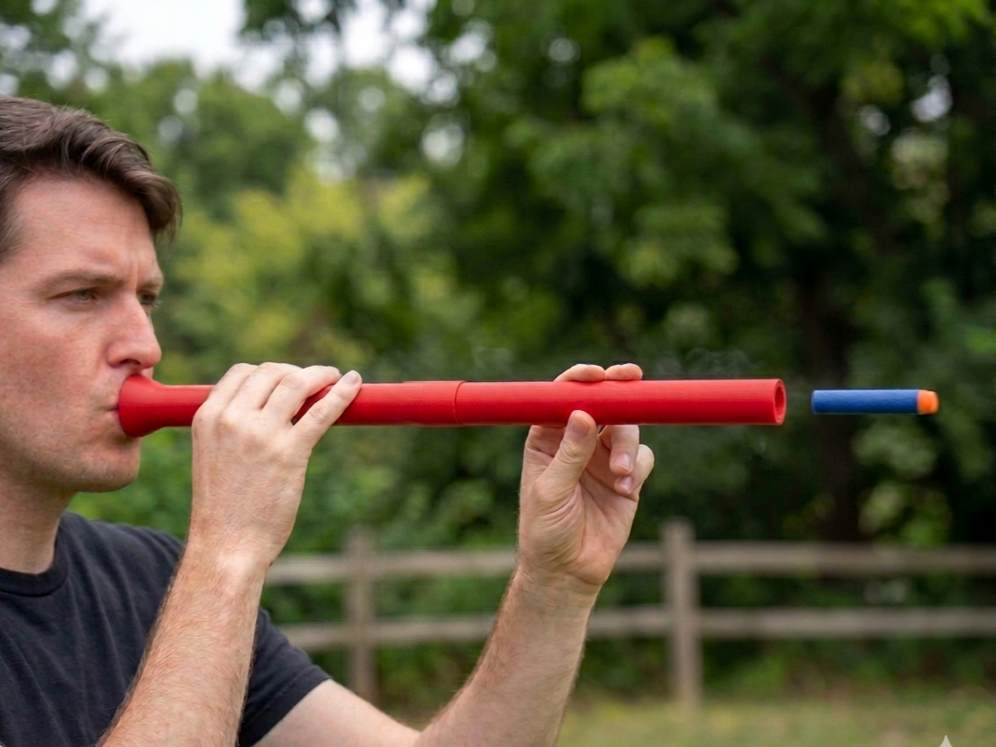 Blowgun on nerf bullets