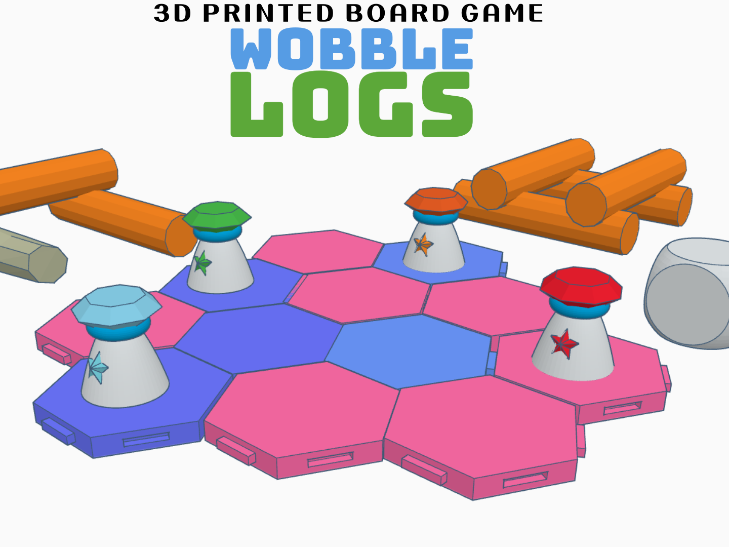 Fully 3D Printed Board Game Wobble Logs