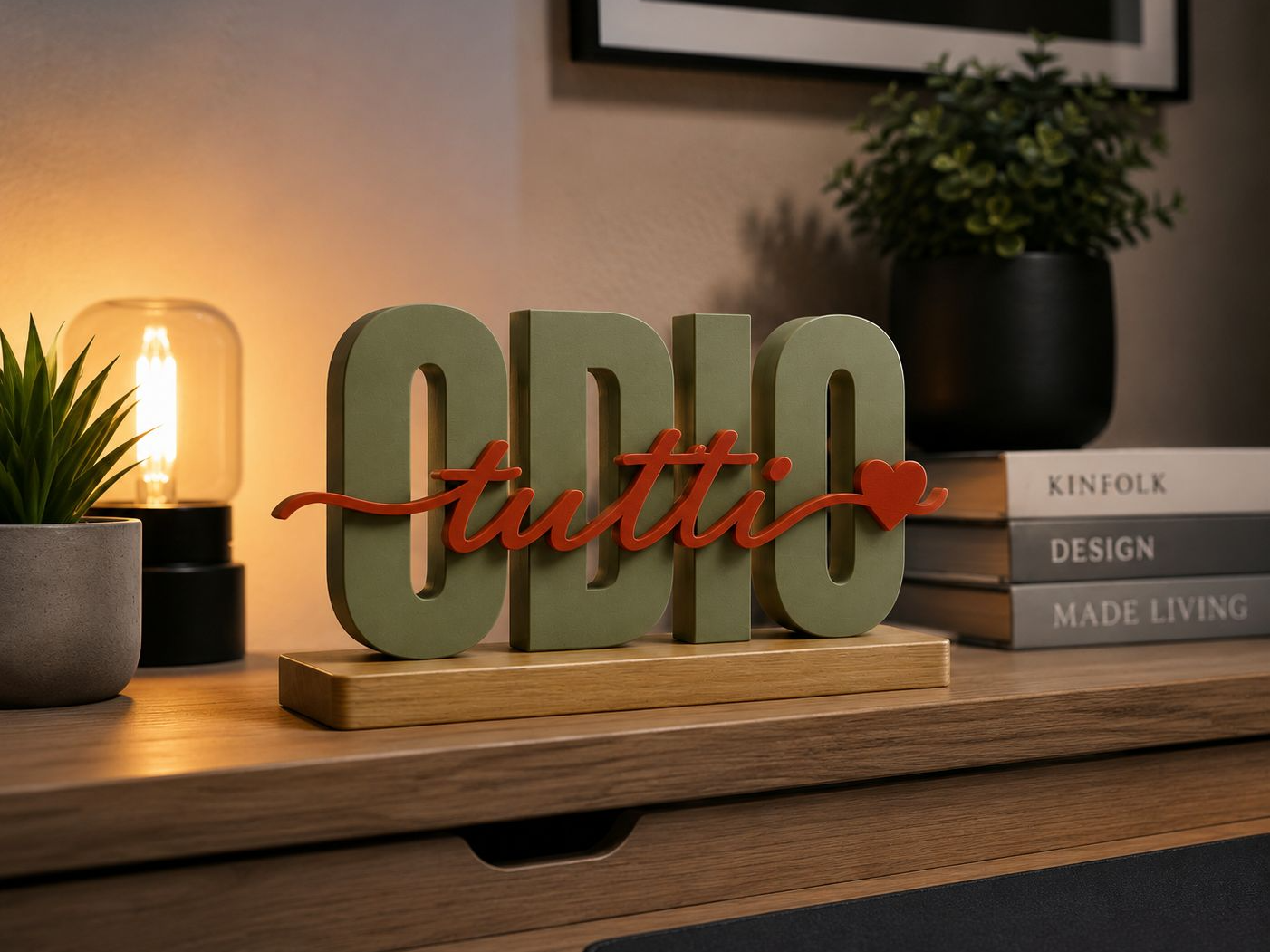 ODIO TUTTI – Bold & Script 3D Sign
