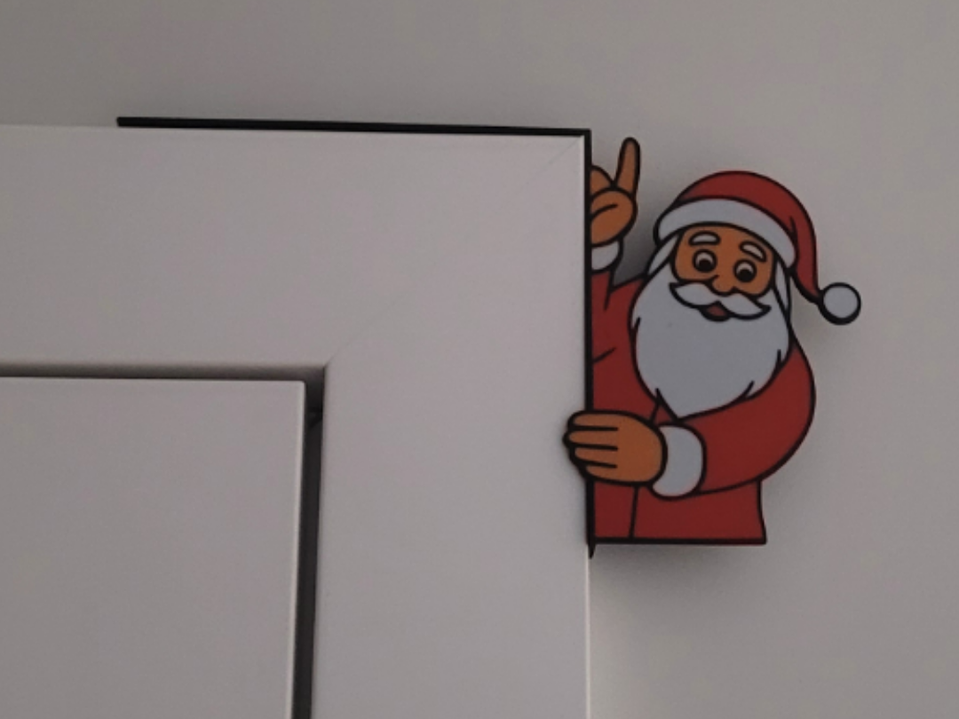 Santa Claus door corner Christmas decoration