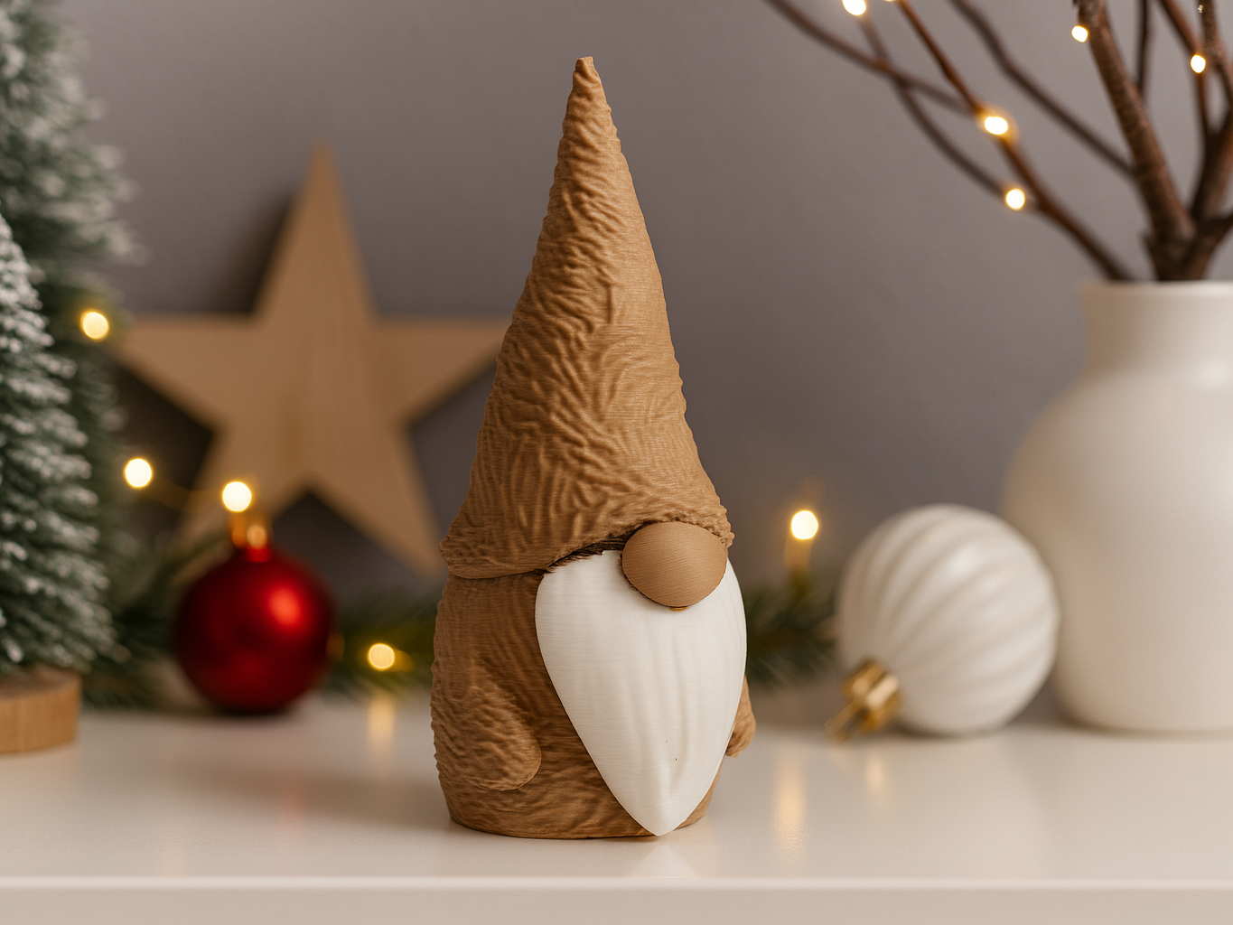Christmas Gnome with Hairs - Tree Ornament - Decor