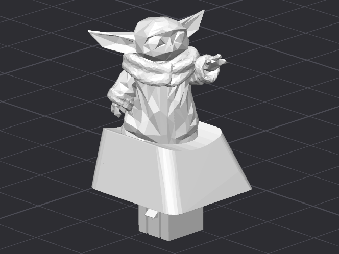Membrane Keyboard Keycap Low Poly Baby Yoda