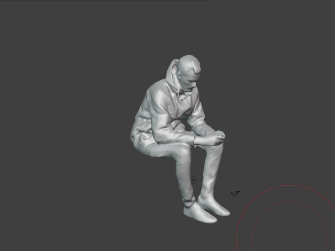 sitting man miniature sclae m=1:100