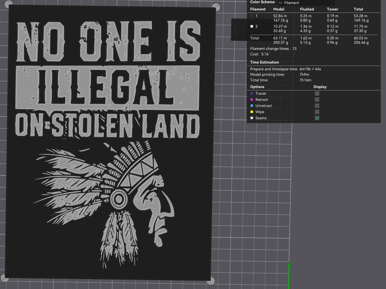 No One is Illegal on Stolen Land wall decor