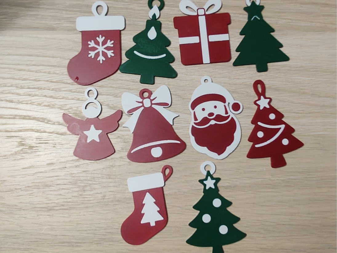 Christmas Decorations Set – 10 Stylized Ornaments