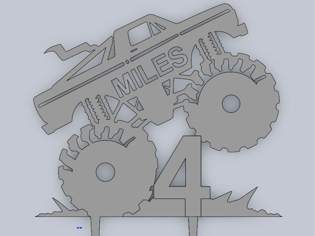 Monster Truck Cake Topper - Miles 4