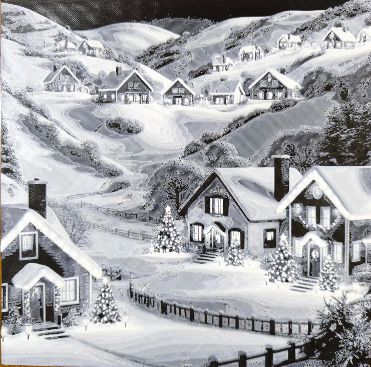 Snowy Christmas Valley Hueforge