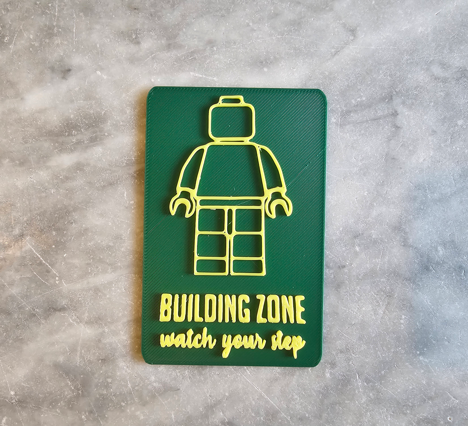 "Bricks" Building zone sign