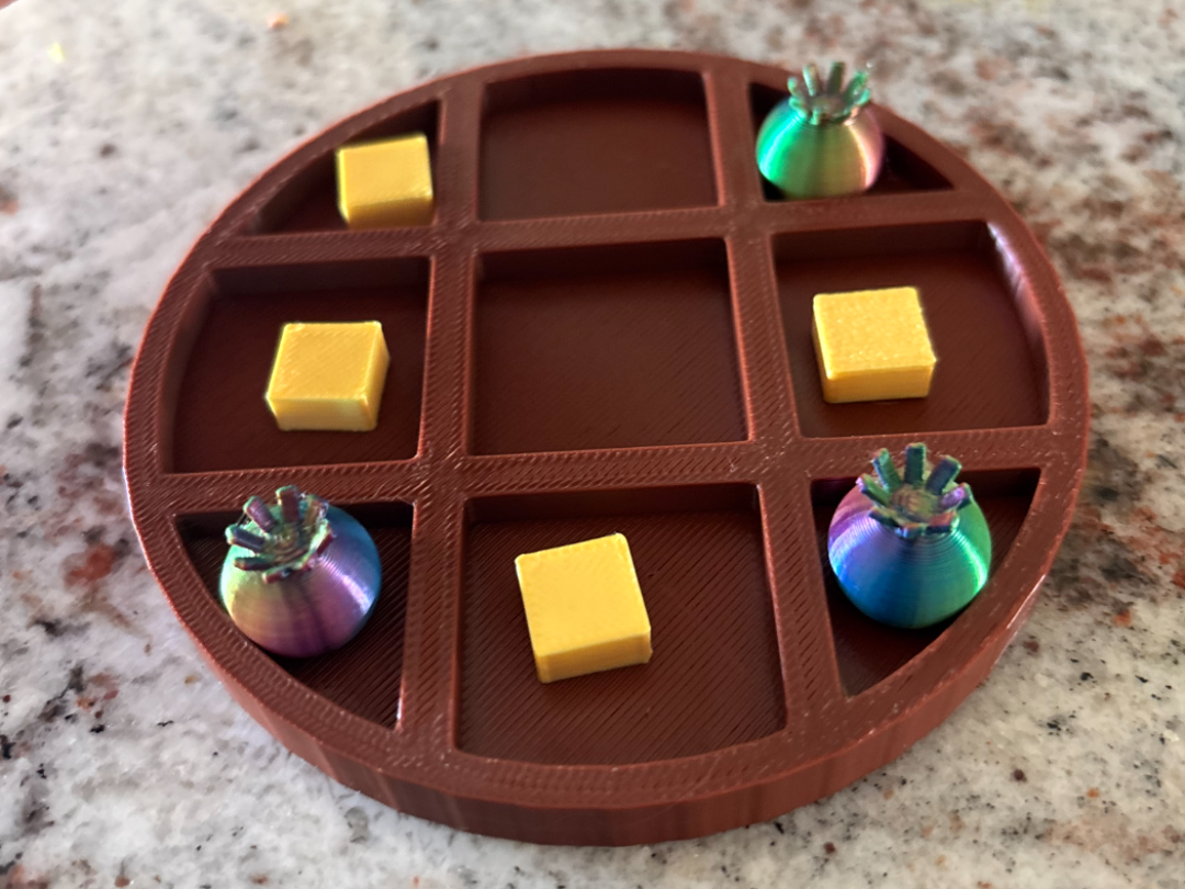 Waffle Tic-Tac-Toe with butter and blueberries