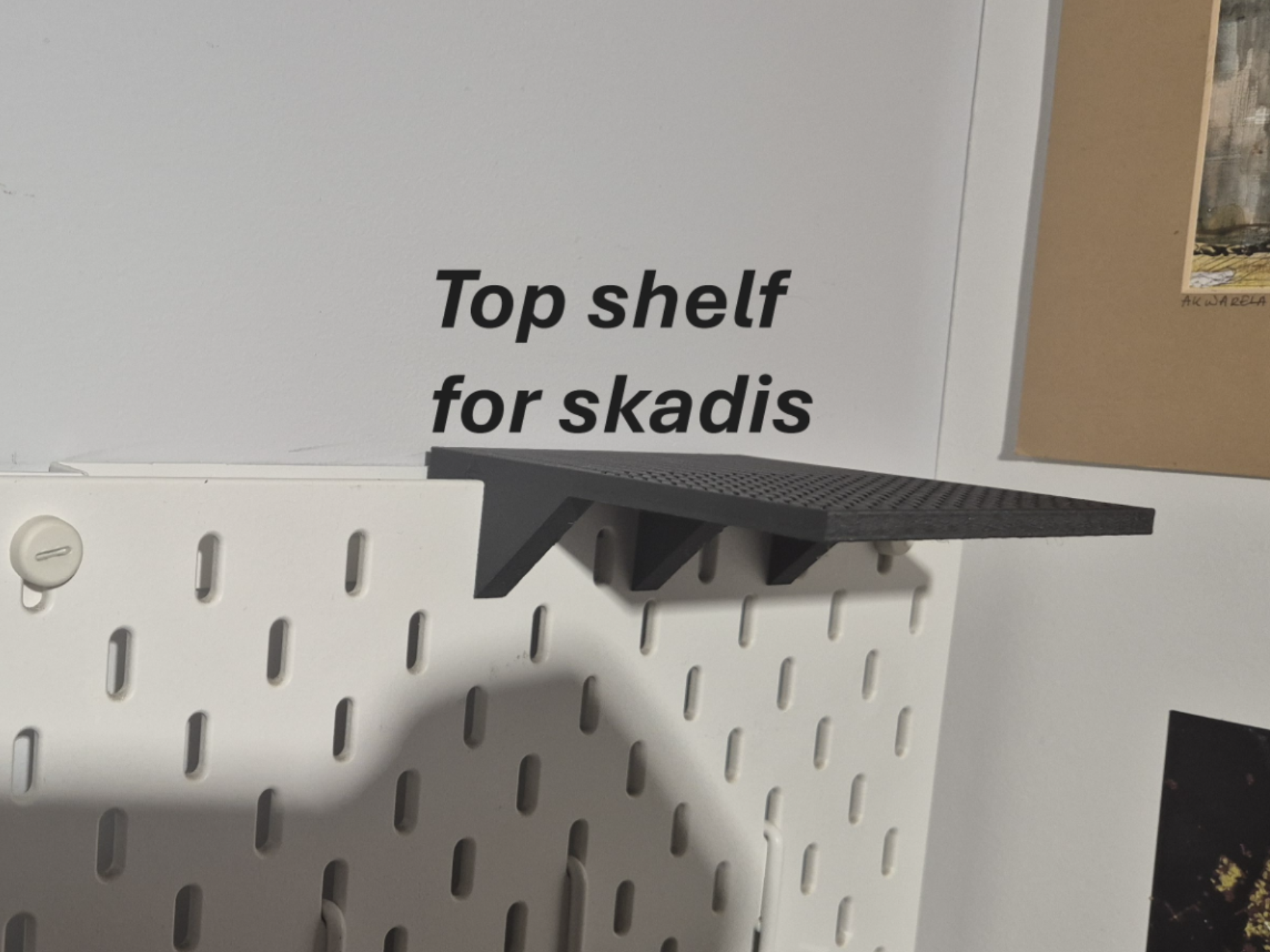 Top shelf for skadis board
