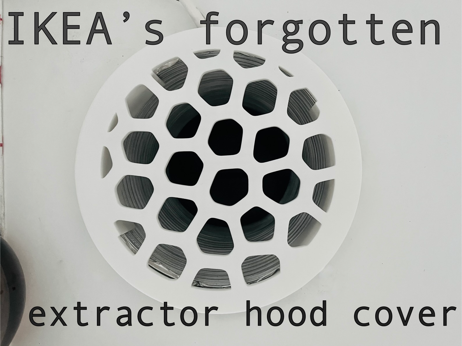 150mm extractor hood cover for all (Ikea) 150mm tubes (15cm Built-in extractor hood cover)