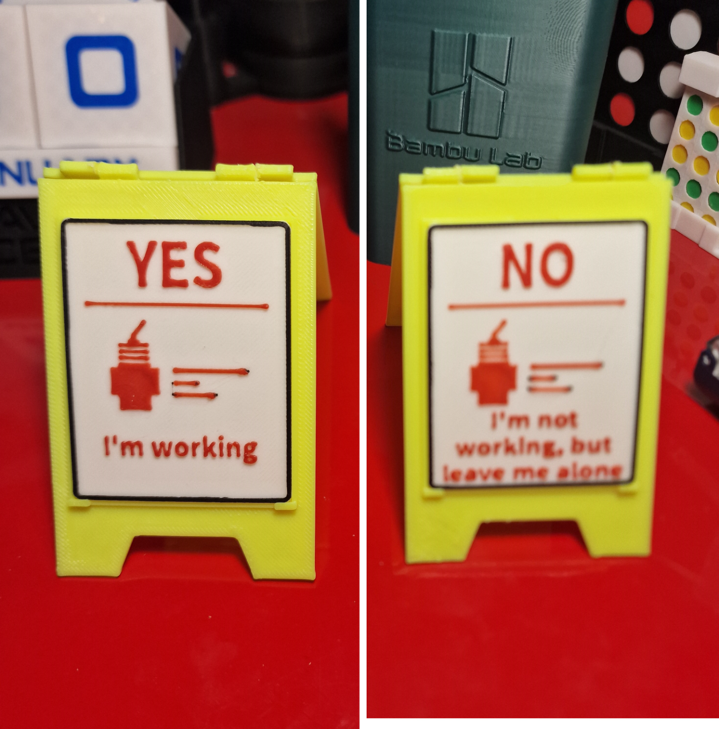 I'm working / I'm not