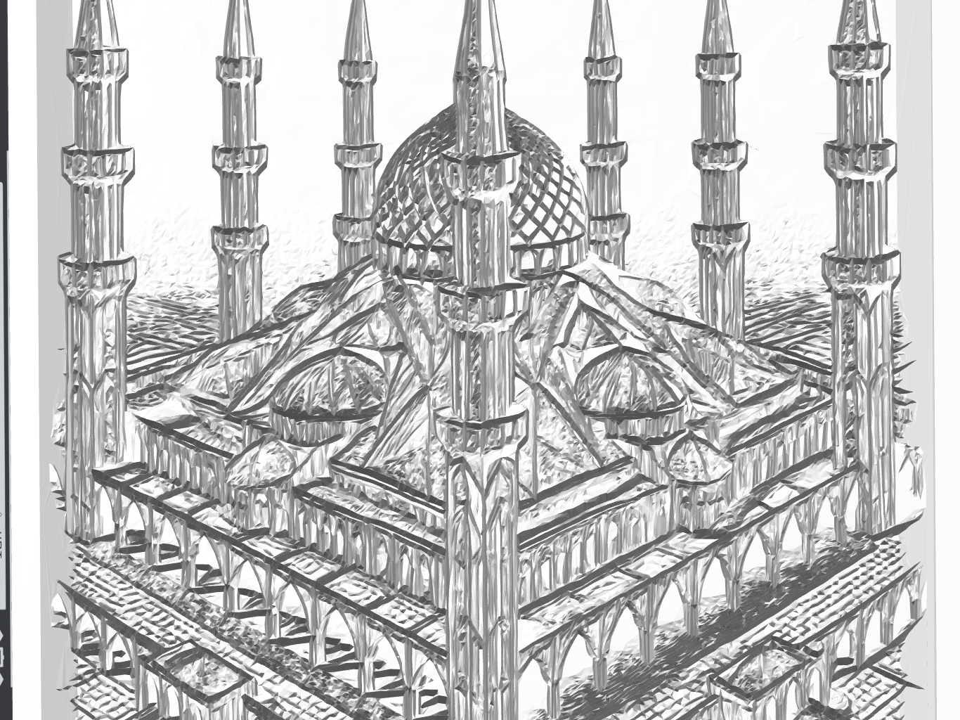 Faisal Masjid Esque Print Lithophane