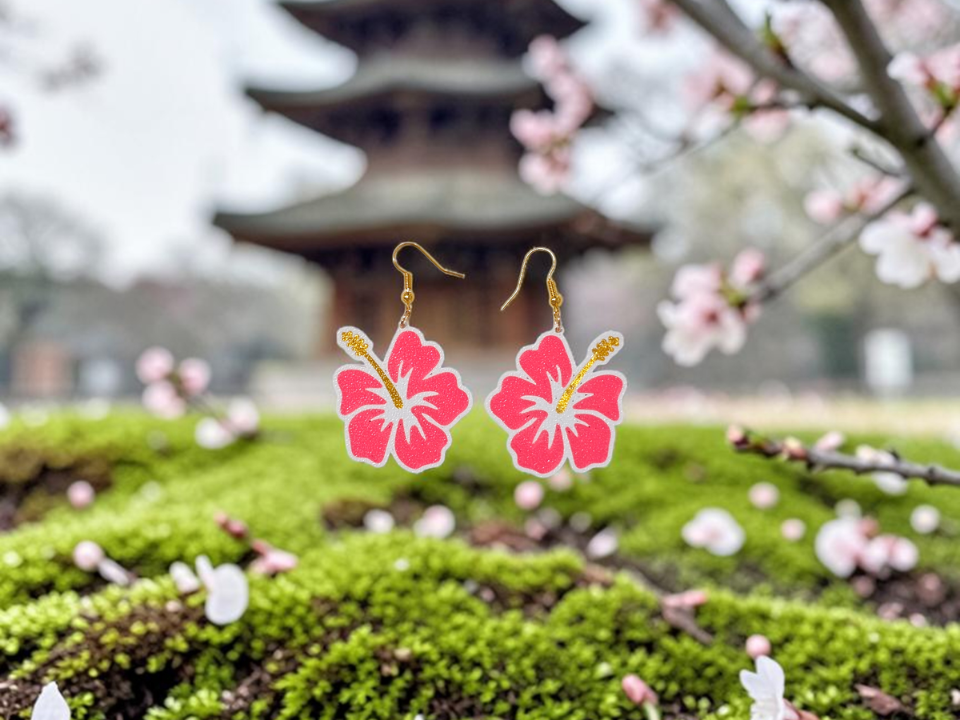 Vibrant flower earrings