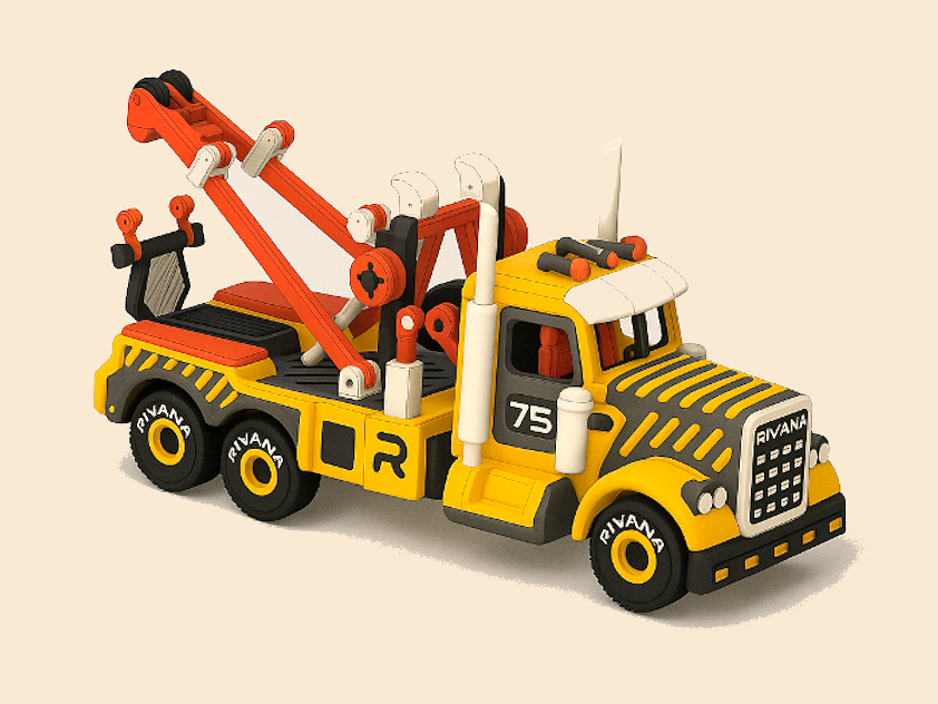 Yellow Classic Towing Truck