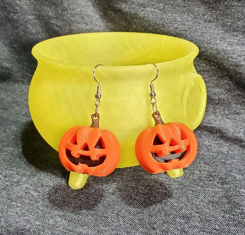 Carved Pumpkin Ear ring