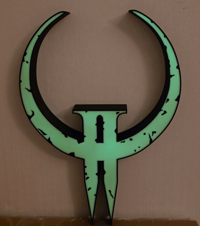 Quake II Logo Wall Lamp | Glow-in-the-Dark