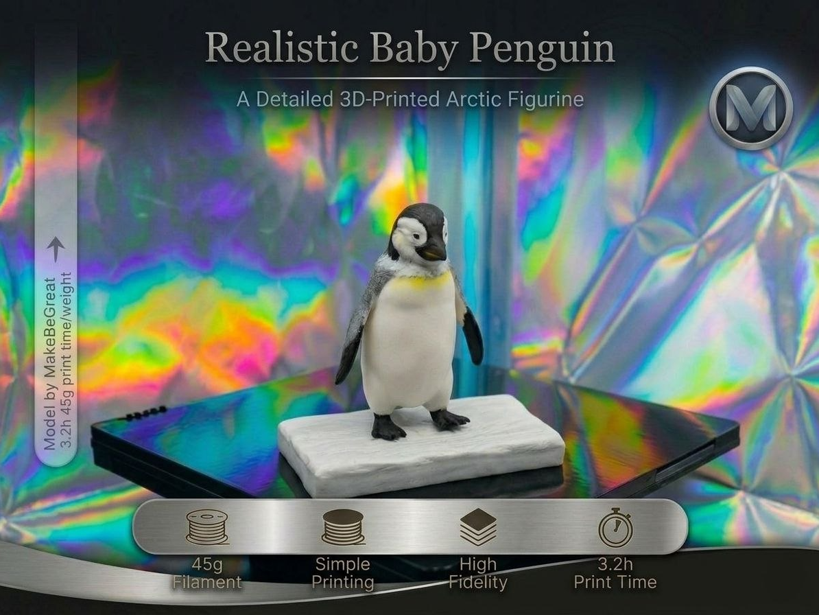 Realistic Baby Penguin