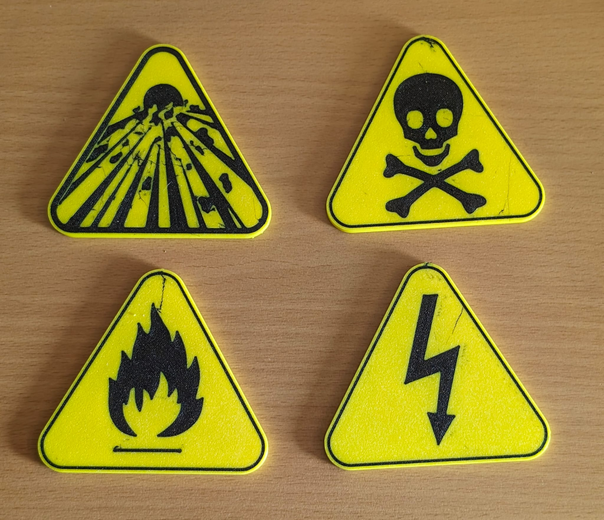 Fridge-Magnet / Kühlschrankmagnete Warnzeichen  #1