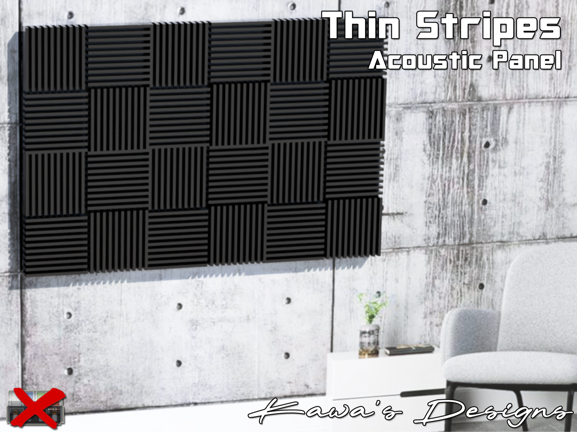 Thin Stripes Acoustic Panel