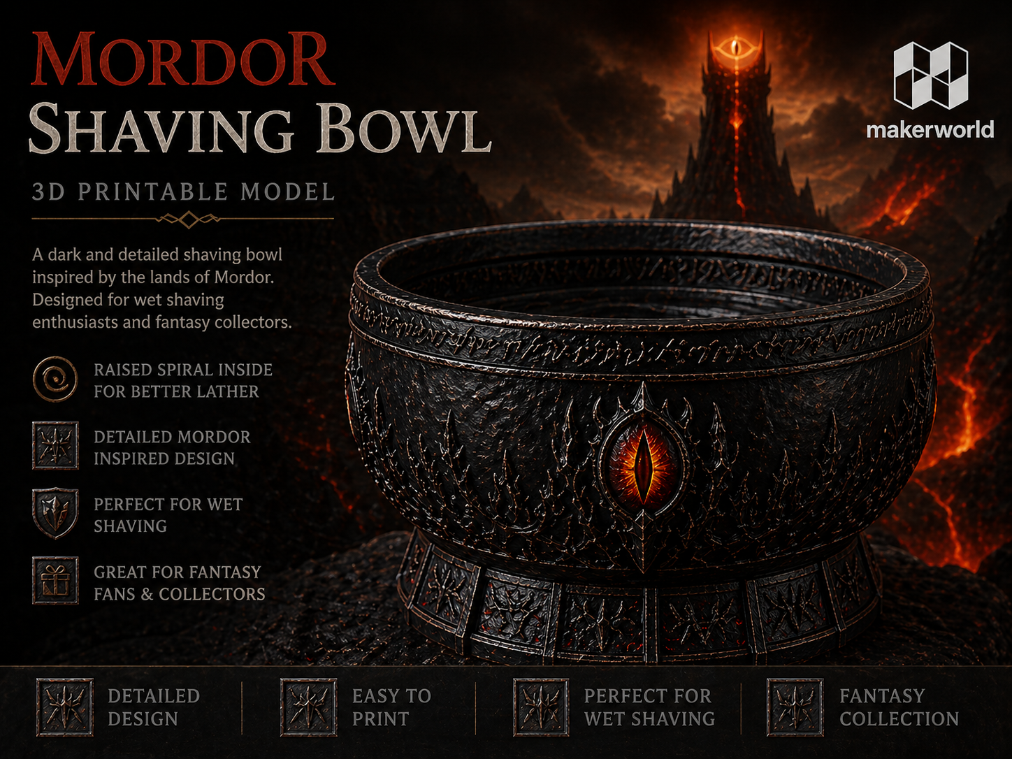 Mordor Dark Shaving Bowl