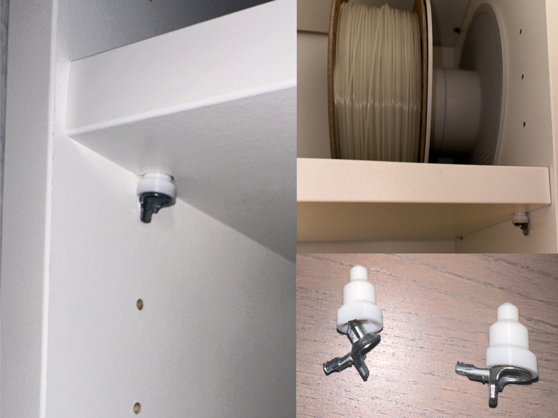 IKEA Billy Shelf Adapter-Pin for Filament Storage