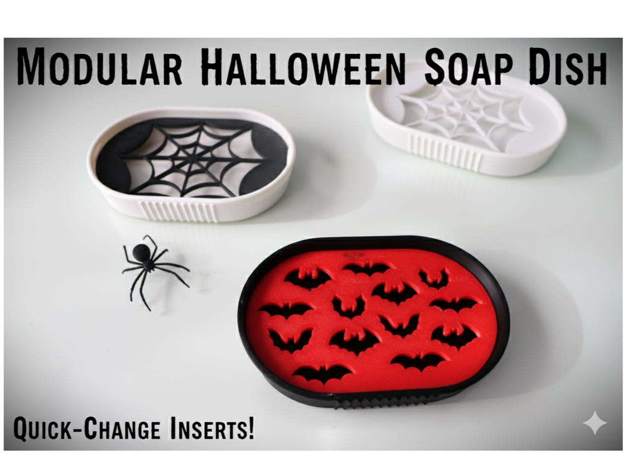 Modular Soap Dish with Halloween Inserts