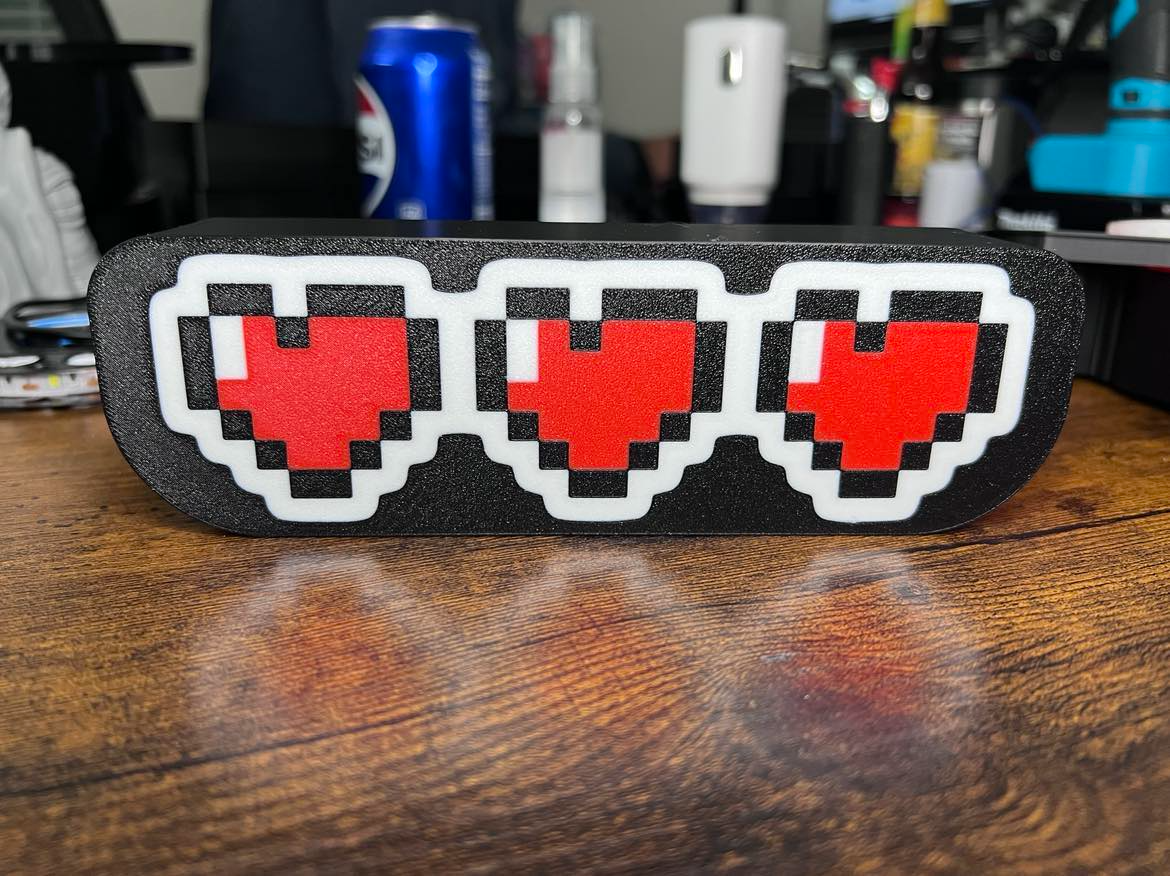 Zelda Recovery Hearts LED Lightbox