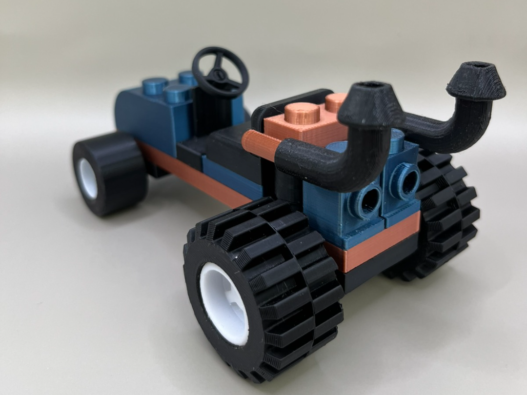 Mini Brick-Style Racer — Fully 3D Printable Car