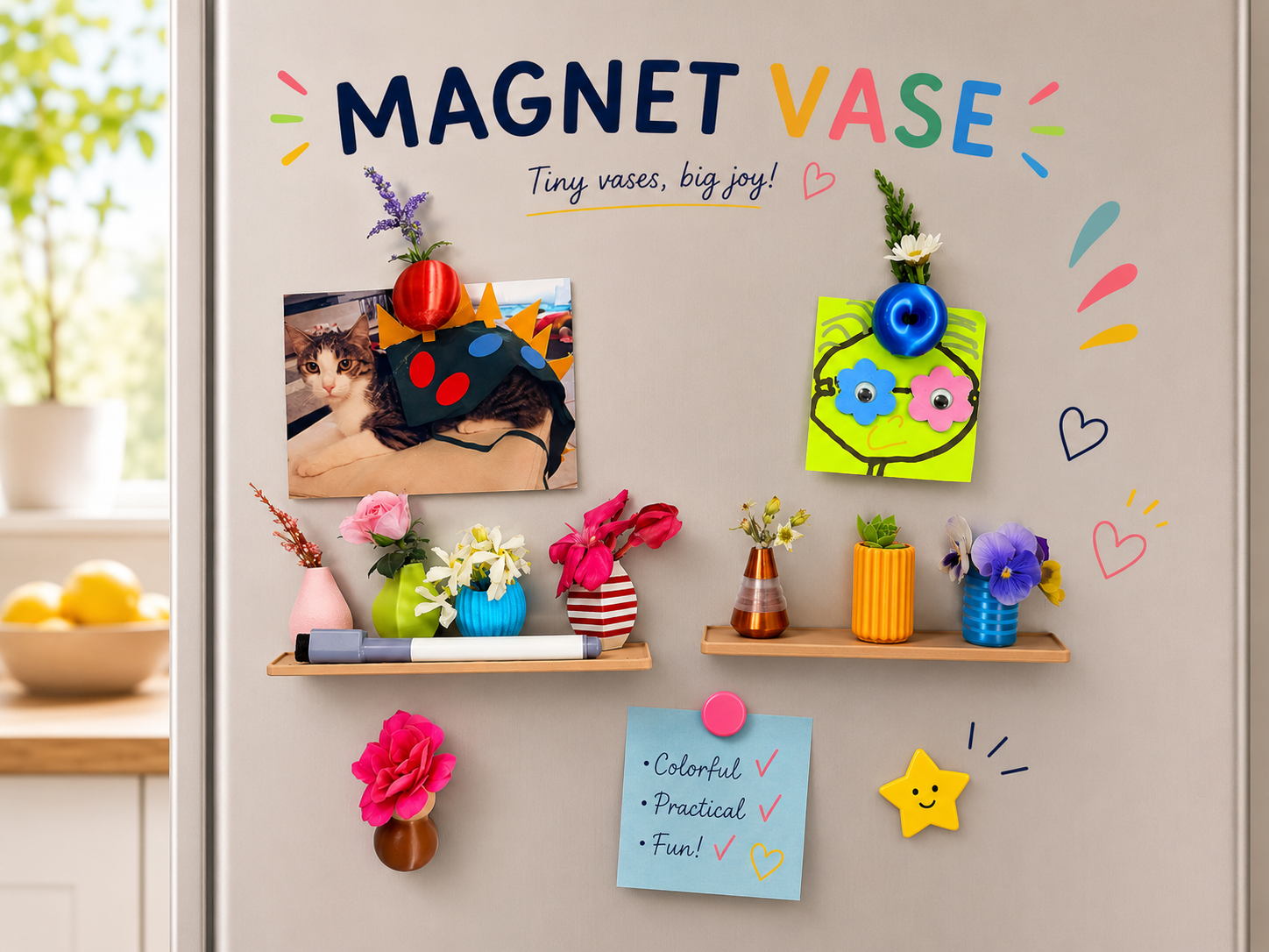 Tiny Magnet Vase Set