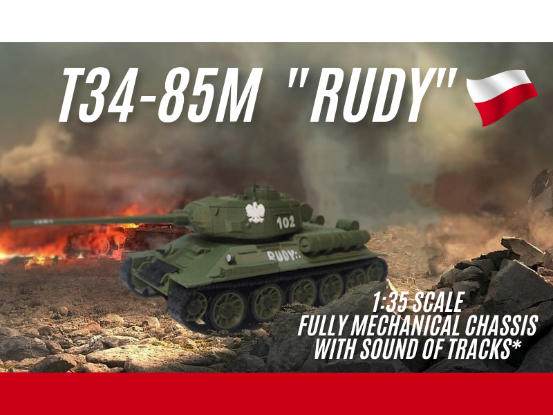 T34 - 85 M "RUDY" - 1:35 fully 3D printed Tank