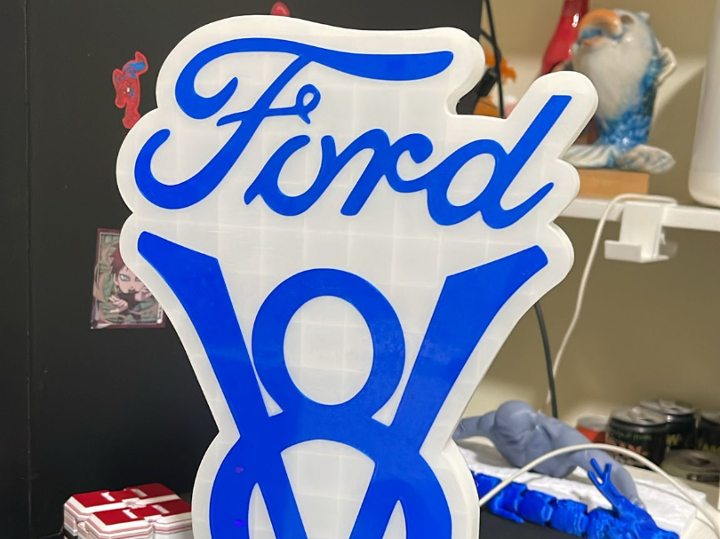 Ford V8 logo stand