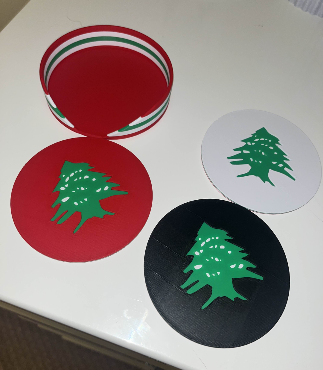Lebanese Cedar Tree Coasters and Holder