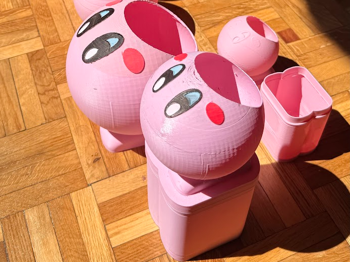Papelera kirby , lanza y acumula los residuos.2.0