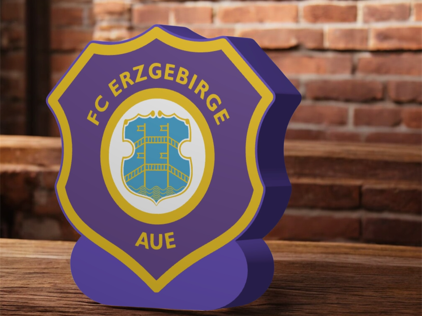 1. FC Erzgebirge Aue Lichtbox mit Ständer