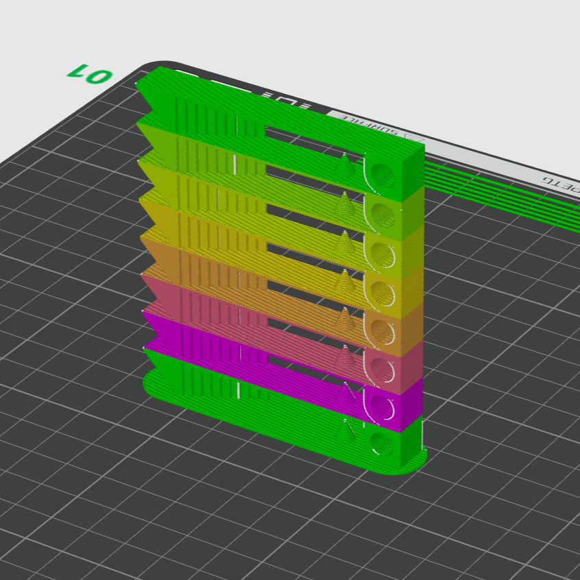 PLA PETG Temp Test Tower