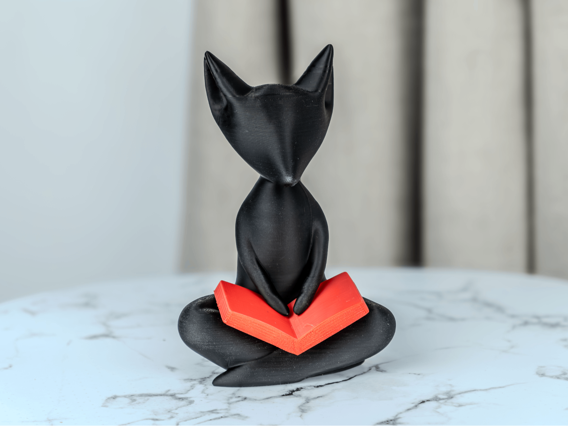 Meditative Fox Sculpture – Book Lover’s Design