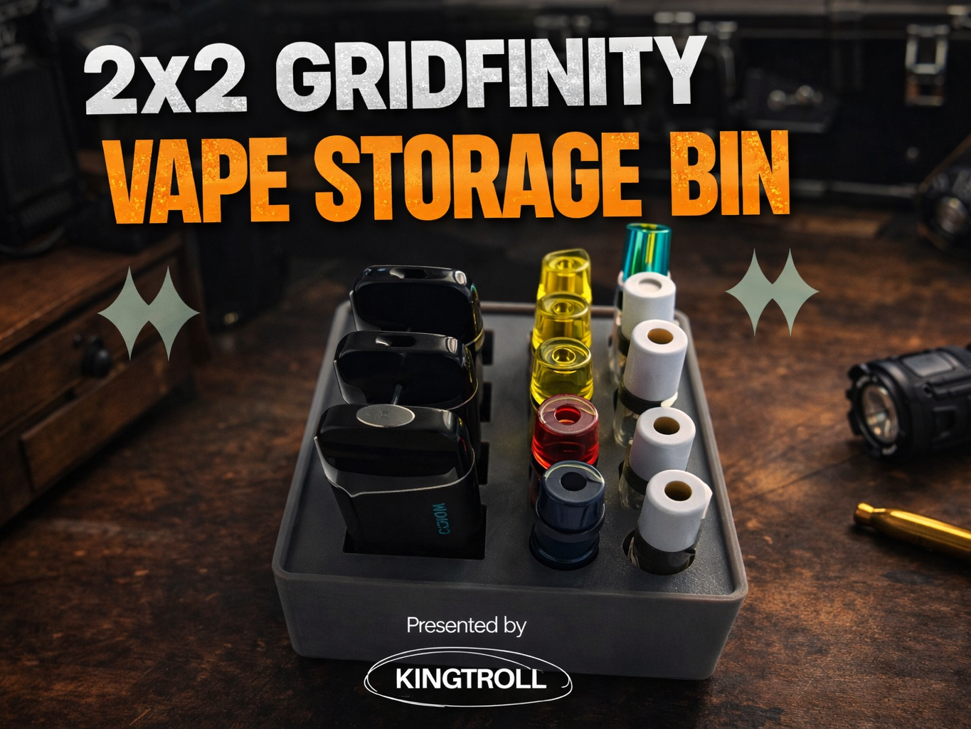 Gridfinity Vape Bin (2x2) - 510 Carts/Disposable