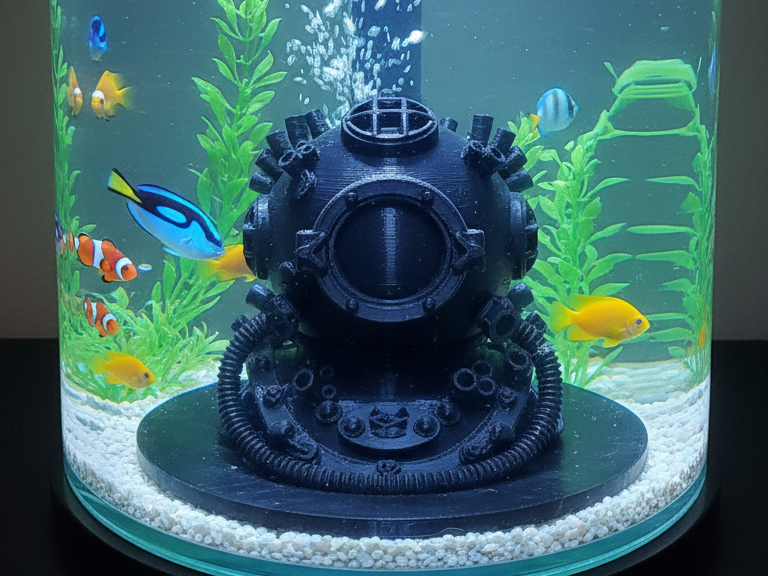Steampunk Diver Helmet Aquarium Display