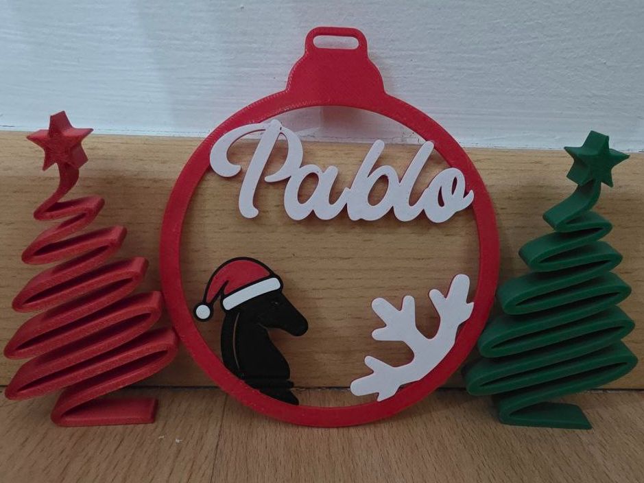 Bola Navidad Caballo Ajedrez Personalizable