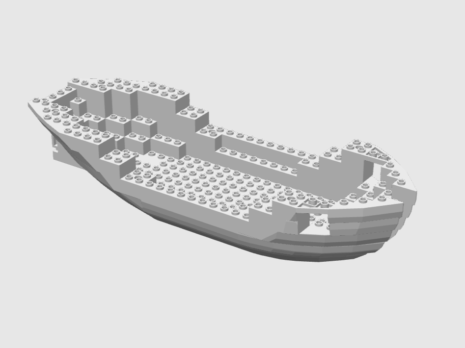 Brick floating boat hull
