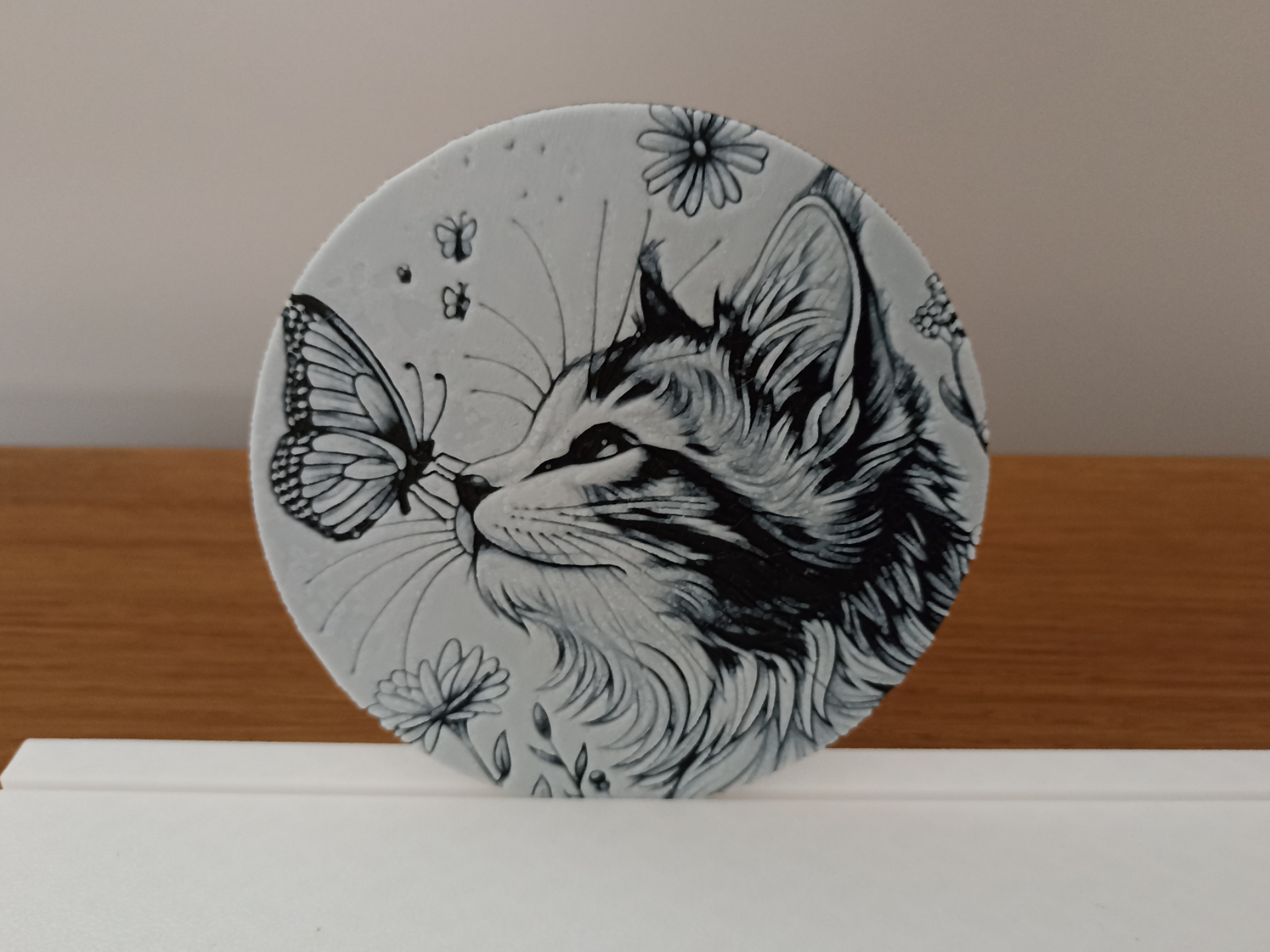 dessous de verre chaton et papillon