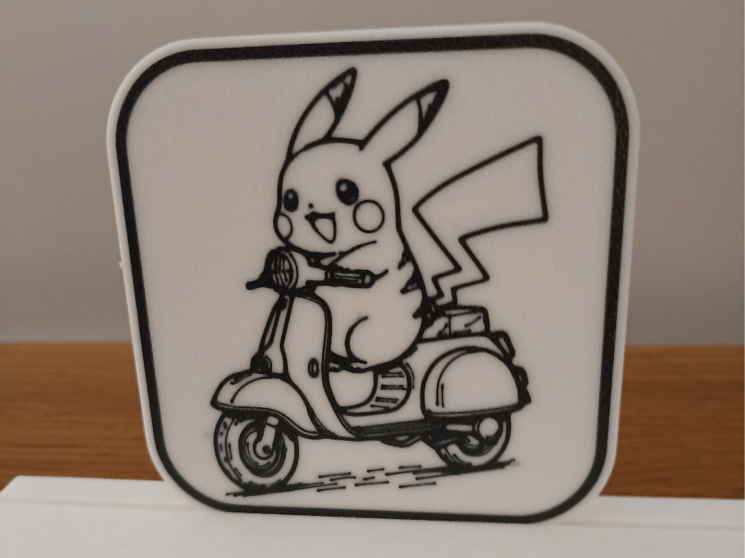Dessous de verre Pikachu en moto