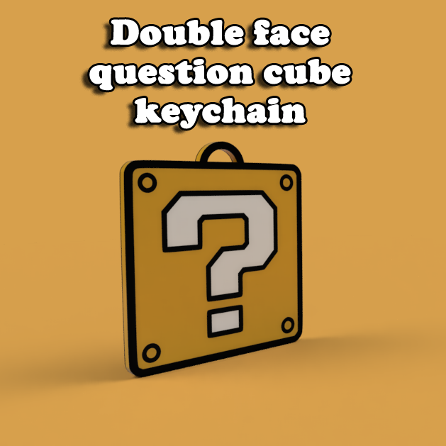 Question cube keychain