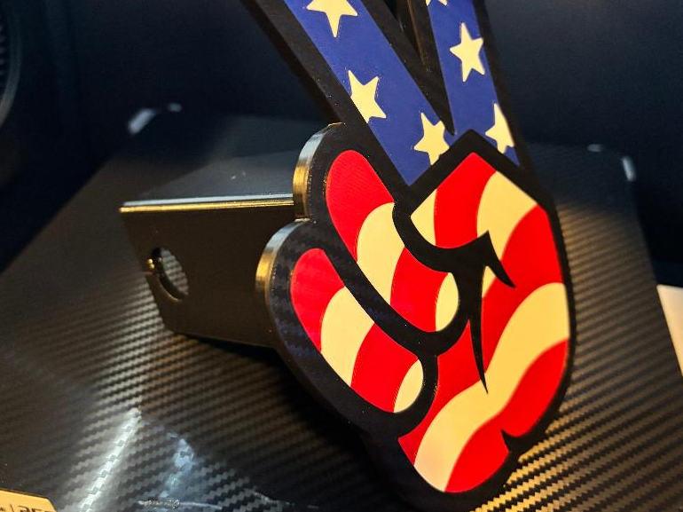 Patriotic Peace Sign Hitch Cover